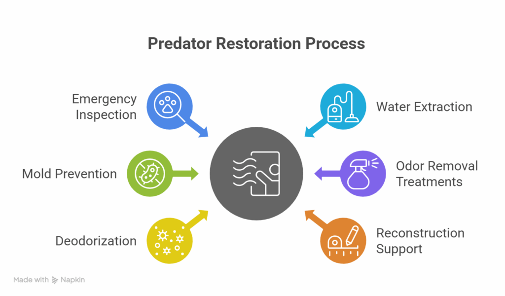 How Predator Restoration Removes Odors After Water Damage (Step by Step)