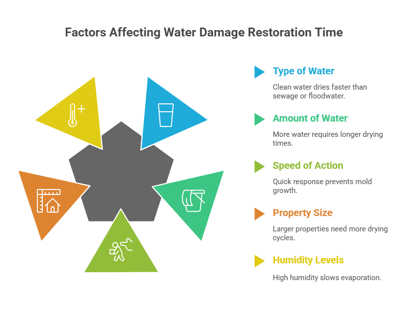 What Affects Water Damage Restoration Time in Houston?